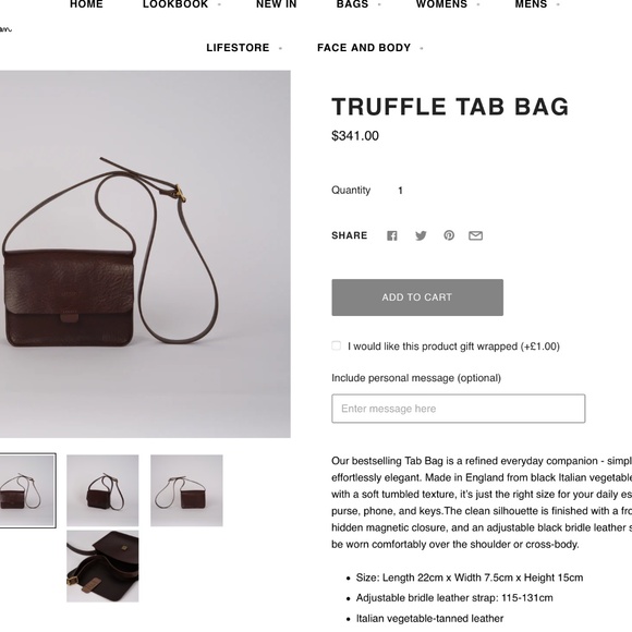 Kate Sheridan x TOAST Dark Forest Green Pebbled Leather Crossbody Bag - Picture 6 of 8